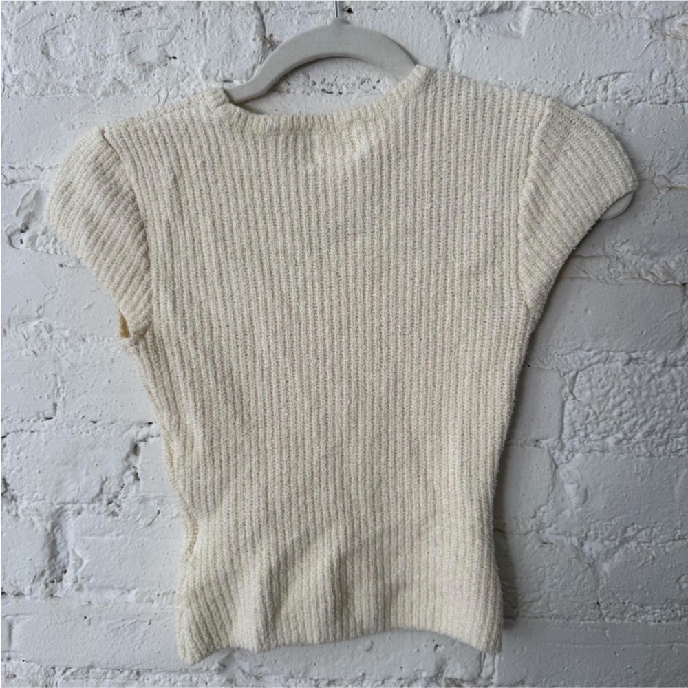 Cream Ribbed Knit Top - Picture 2 of 4